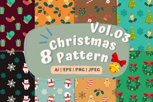 Christmas Digital Paper Pattern Vol.3: Illustrations