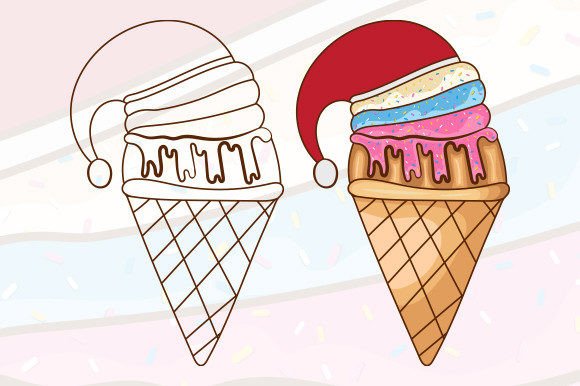 Christmas Ice Cream Illustration SVG Review