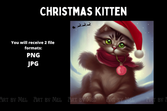 Christmas Kitten Illustrations for Crafters