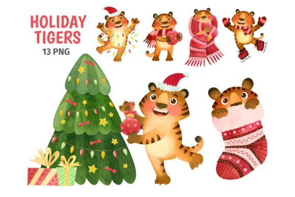 Christmas Tigers Clipart: Illustrations Review