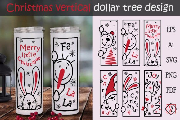 Christmas Vertical Dollar Tree Candle Illustrations