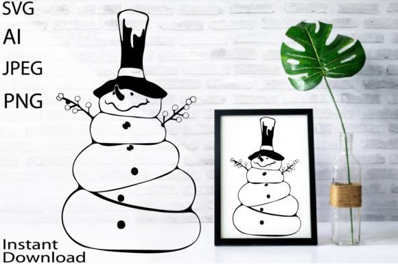 Cute Snowman Illustrations for Holiday Crafts