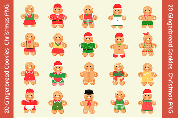 Gingerbread Cookies Christmas PNG: Sweet Illustrations