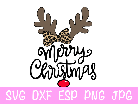 Merry Christmas Girls Deer SVG: Festive Illustrations