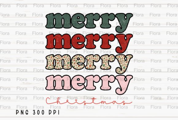 Merry Christmas Leopard Retro PNG for Illustrations