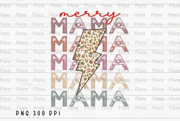 Merry Mama Christmas Lightning Bolt PNG: Illustrations