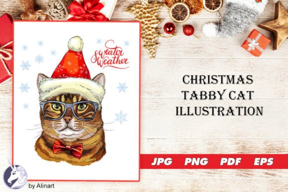 Review: Christmas Tabby Cat Illustrations