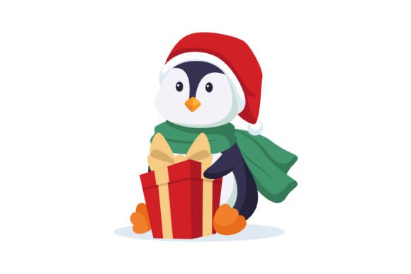 Review: Penguin with Christmas Gift Illustration