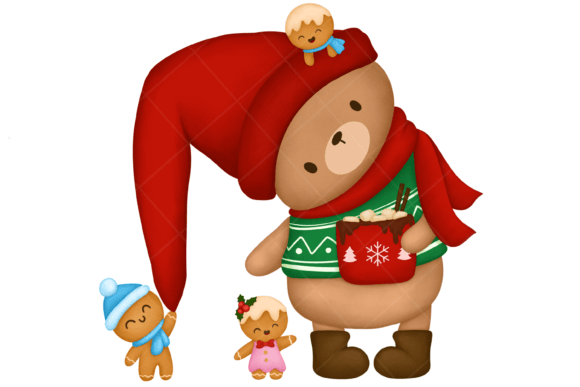 Reviewing Christmas Bear Gingerbread Cookie Funny Illustrations
