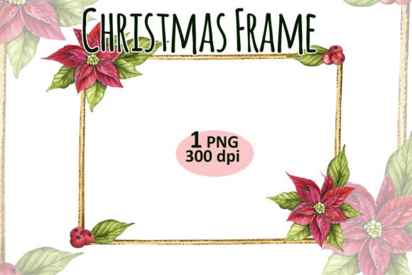 Reviewing Christmas Greeting Frame Clipart PNG for Illustrations