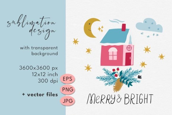 Reviewing Christmas Image. Sublimation Design for Stitching