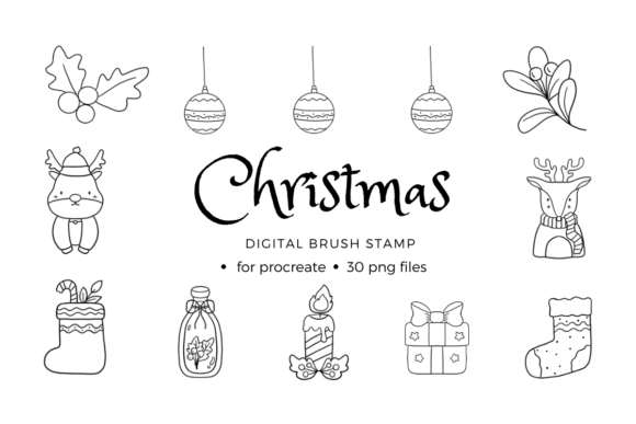 Reviewing Christmas Procreate Stamps for Embroidery