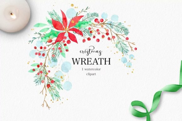 Watercolor Christmas Wreath Clipart Holi Review